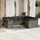 vidaXL 10-piece Lounge Set with Cushions Poly Rattan Black