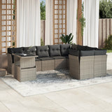 vidaXL 10-piece Lounge Set with Cushions Poly Rattan Black