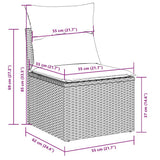 vidaXL 11-delige Loungeset met kussens poly rattan zwart