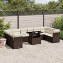 vidaXL 11-delige Loungeset met kussens poly rattan zwart