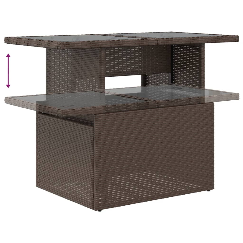 vidaXL 11-piece Garden Lounge Set with Cushions, Grey Poly Rattan