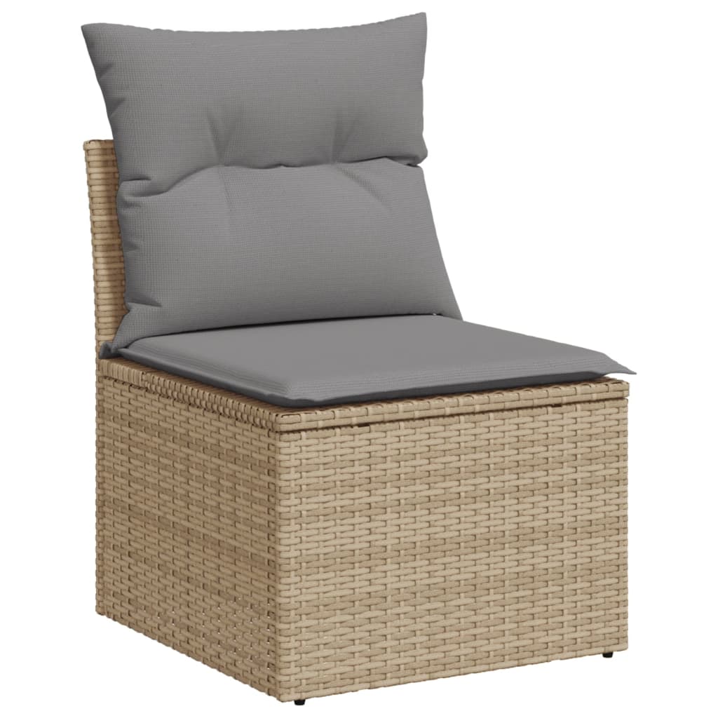 vidaXL 11-Piece Lounge Set with Cushions Poly Rattan Black