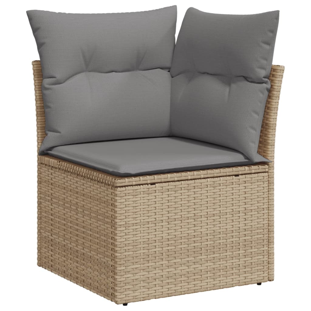 vidaXL 11-Piece Lounge Set with Cushions Poly Rattan Black
