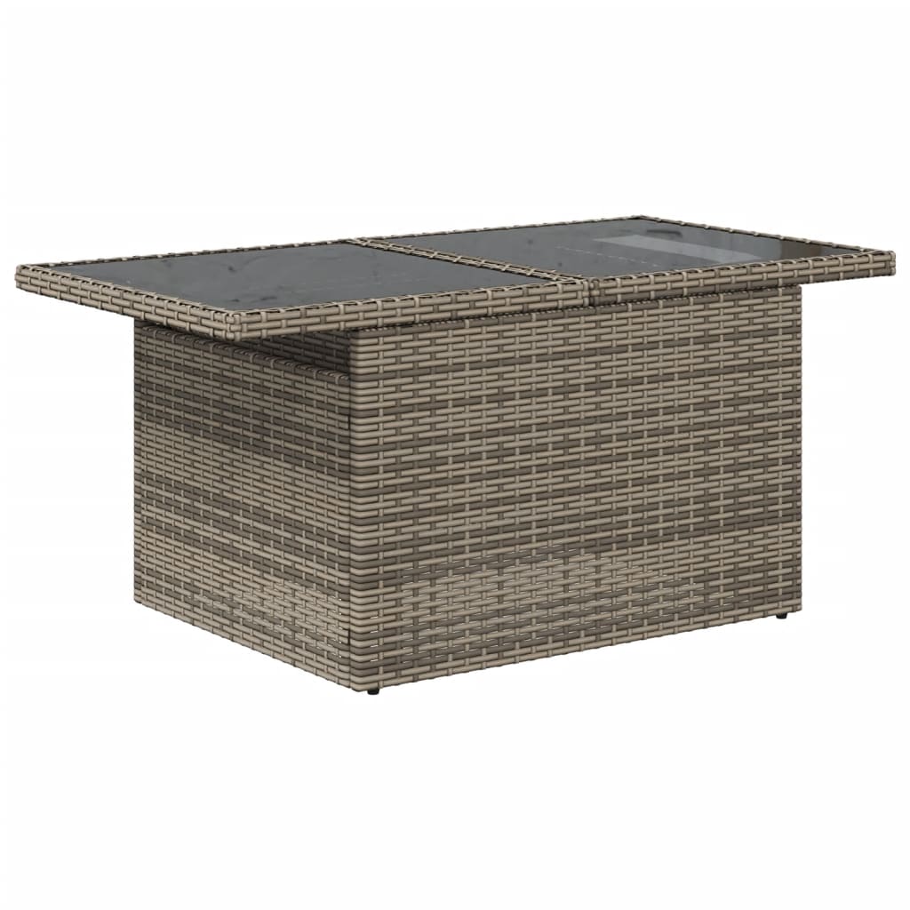vidaXL 11-delige tuinbankset met kussens, grijs polyrotan