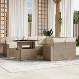 vidaXL 9-delige Loungeset met kussens poly rattan zwart