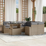 vidaXL 9-delige Loungeset met kussens poly rattan zwart