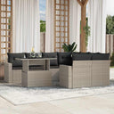 vidaXL 9-delige Loungeset met kussens poly rattan zwart
