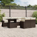 vidaXL 9-delige Loungeset met kussens poly rattan zwart