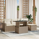 vidaXL 6-delige Loungeset met kussens poly rattan zwart