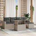 vidaXL 6-delige Loungeset met kussens poly rattan zwart