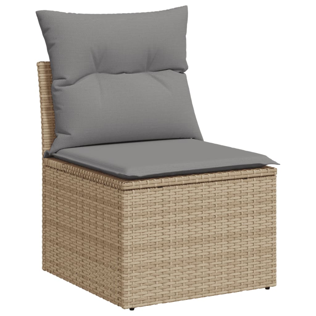 vidaXL 5-delige Loungeset met kussens poly rattan zwart