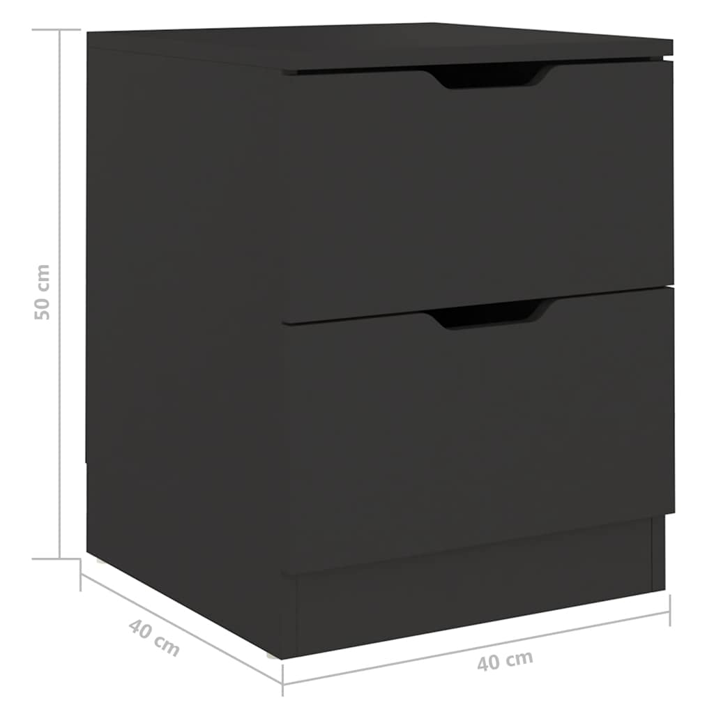vidaXL Nachtkastjes 2 st 40x40x50 cm bewerkt hout wit