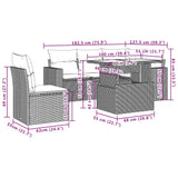 vidaXL 6-piece Lounge Set with Cushions Poly Rattan Black