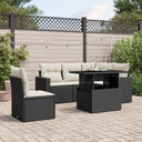 vidaXL 6-piece Lounge Set with Cushions Poly Rattan Black