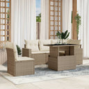 vidaXL 6-piece Lounge Set with Cushions Poly Rattan Black