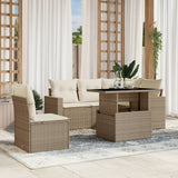 vidaXL 6-piece Lounge Set with Cushions Poly Rattan Black