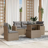 vidaXL 6-piece Lounge Set with Cushions Poly Rattan Black