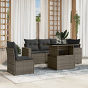 vidaXL 6-piece Lounge Set with Cushions Poly Rattan Black