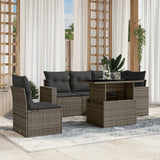 vidaXL 6-piece Lounge Set with Cushions Poly Rattan Black
