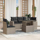 vidaXL 6-piece Lounge Set with Cushions Poly Rattan Black