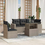 vidaXL 6-piece Lounge Set with Cushions Poly Rattan Black