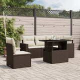 vidaXL 6-piece Lounge Set with Cushions Poly Rattan Black