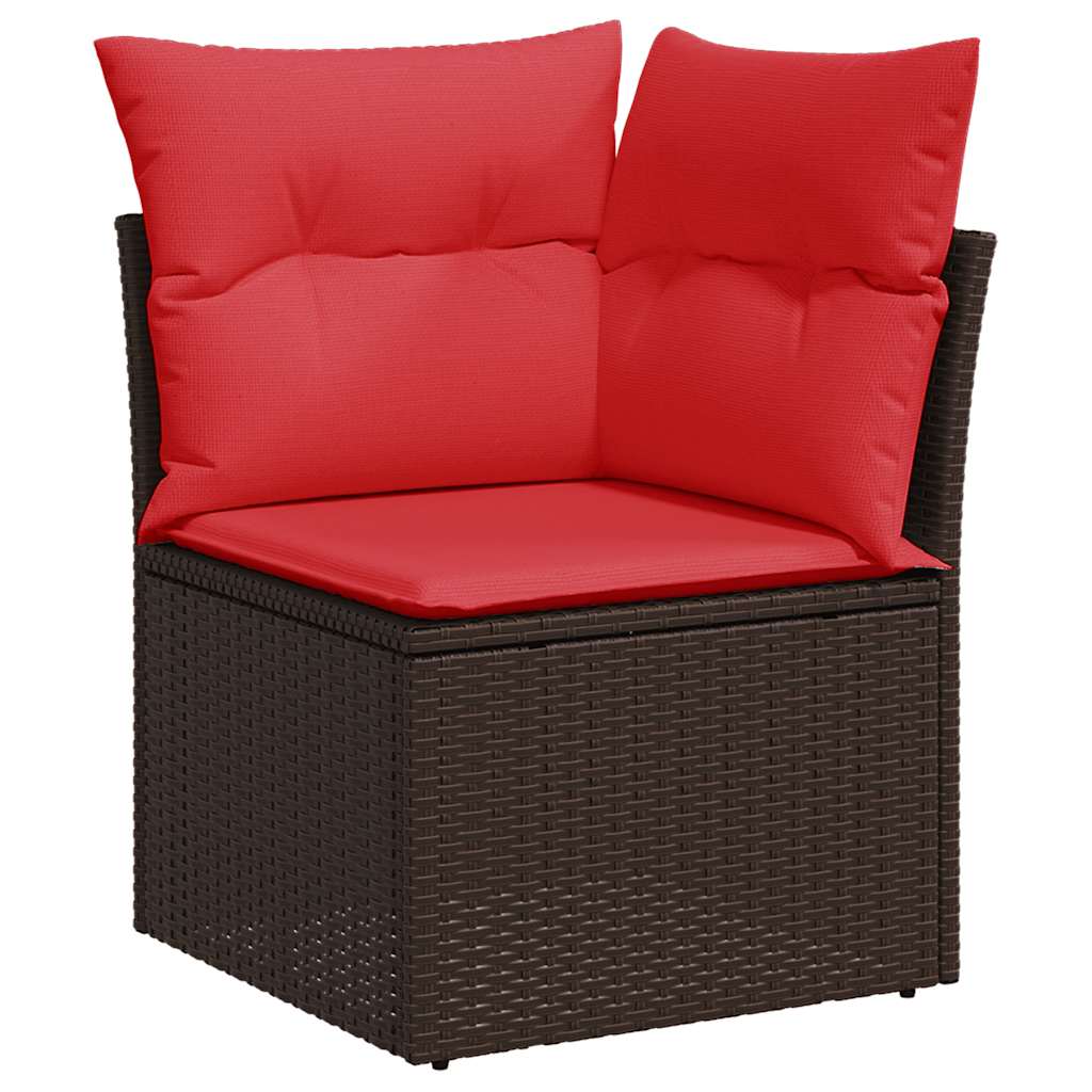 vidaXL 6-delige tuinbankset met kussens, grijs polyrotan