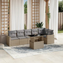 vidaXL 7-delige Loungeset met kussens poly rattan zwart