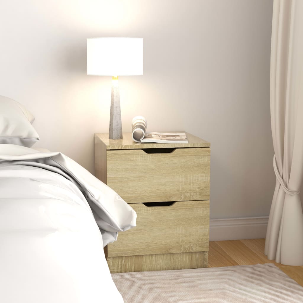 vidaXL Nachtkastjes 2 st 40x40x50 cm bewerkt hout wit