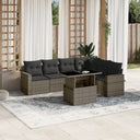 vidaXL 7-delige Loungeset met kussens poly rattan zwart