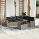 vidaXL 7-delige Loungeset met kussens poly rattan zwart
