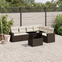 vidaXL 7-delige Loungeset met kussens poly rattan zwart