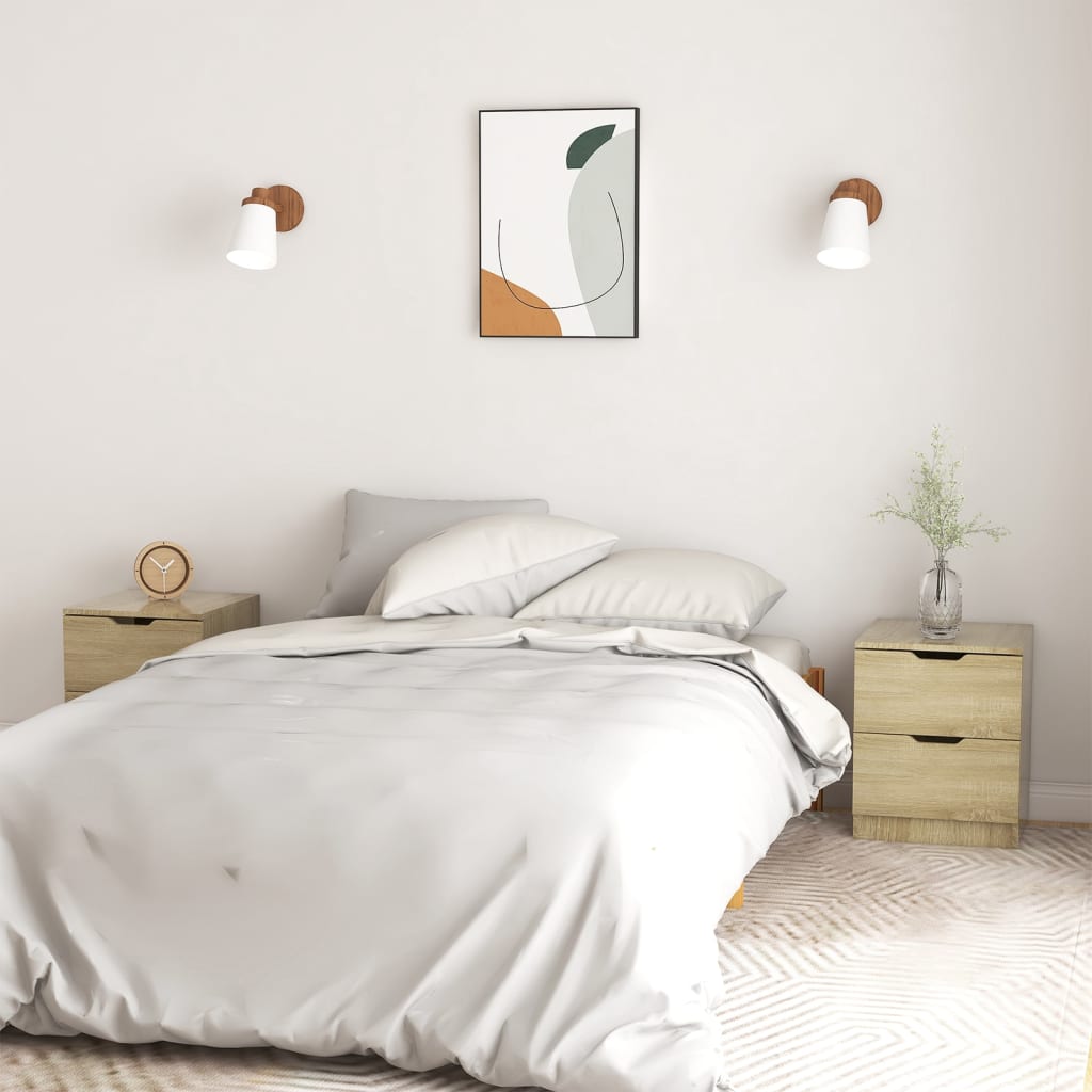 vidaXL Nachtkastjes 2 st 40x40x50 cm bewerkt hout wit