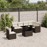 vidaXL 7-Piece Lounge Set with Cushions Poly Rattan Black