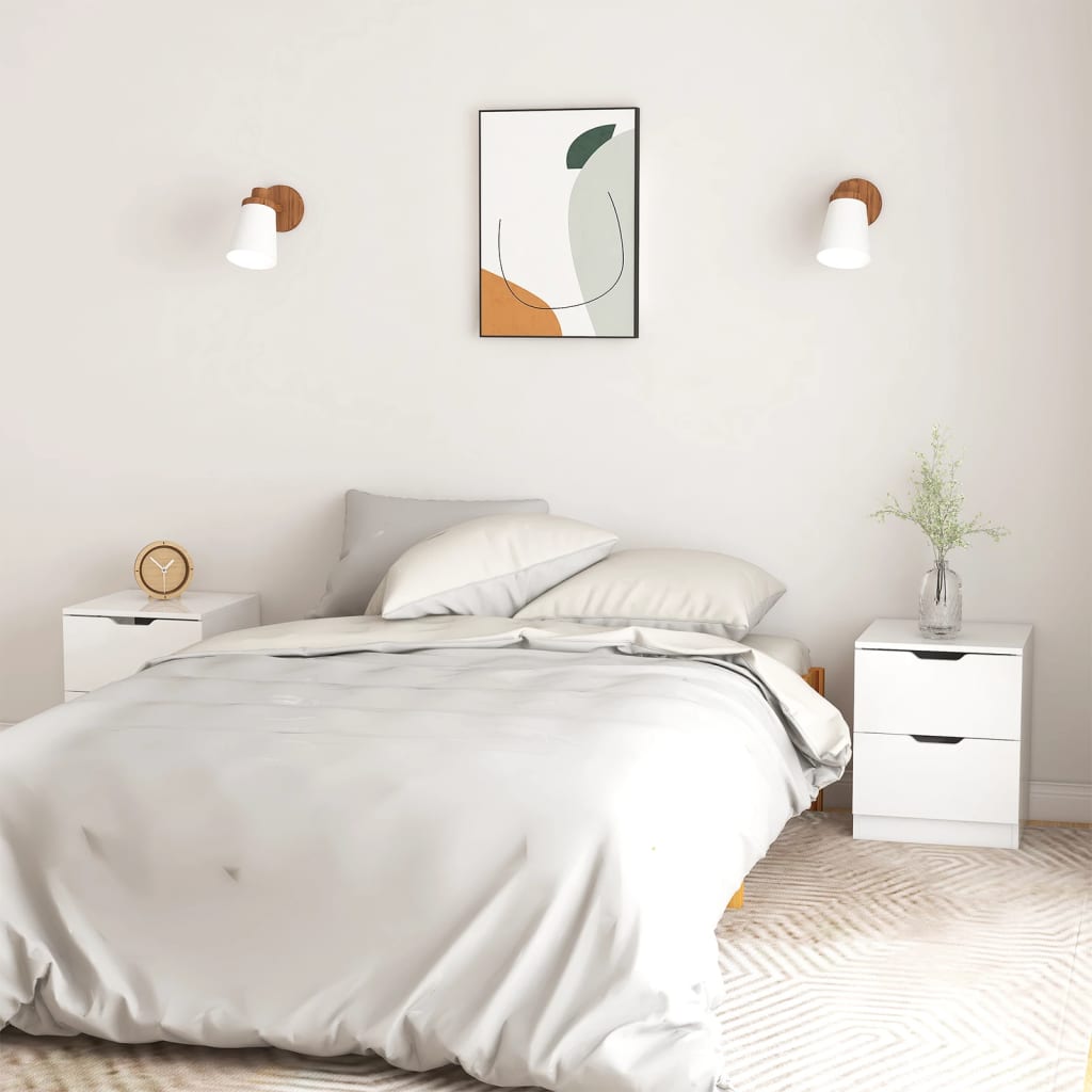 vidaXL Nachtkastjes 2 st 40x40x50 cm bewerkt hout wit