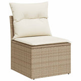 vidaXL 9-delige Loungeset met kussens poly rattan zwart