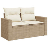 vidaXL 9-delige Loungeset met kussens poly rattan zwart