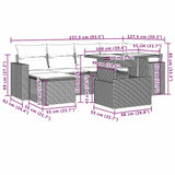 vidaXL 7-delige Loungeset met kussens poly rattan zwart