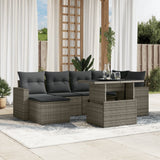 vidaXL 7-delige Loungeset met kussens poly rattan zwart