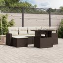 vidaXL 7-delige Loungeset met kussens poly rattan zwart