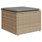 vidaXL 8-Piece Poly Rattan Lounge Set with Cushions Black