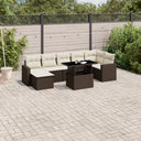 vidaXL 8-Piece Poly Rattan Lounge Set with Cushions Black