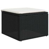 vidaXL 8-Piece Poly Rattan Lounge Set with Cushions Black