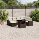 vidaXL 8-Piece Poly Rattan Lounge Set with Cushions Black