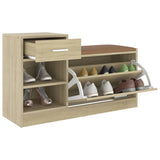 vidaXL Shoe Bench 94.5x31x57 cm Engineered Wood White