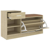 vidaXL Shoe Bench 94.5x31x57 cm Engineered Wood White