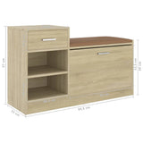 vidaXL Shoe Bench 94.5x31x57 cm Engineered Wood White