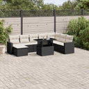 vidaXL 9-piece Poly Rattan Lounge Set with Cushions Black