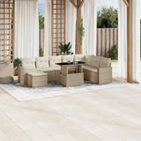 vidaXL 9-piece Poly Rattan Lounge Set with Cushions Black