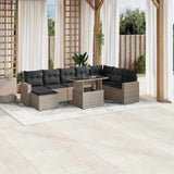 vidaXL 9-piece Poly Rattan Lounge Set with Cushions Black